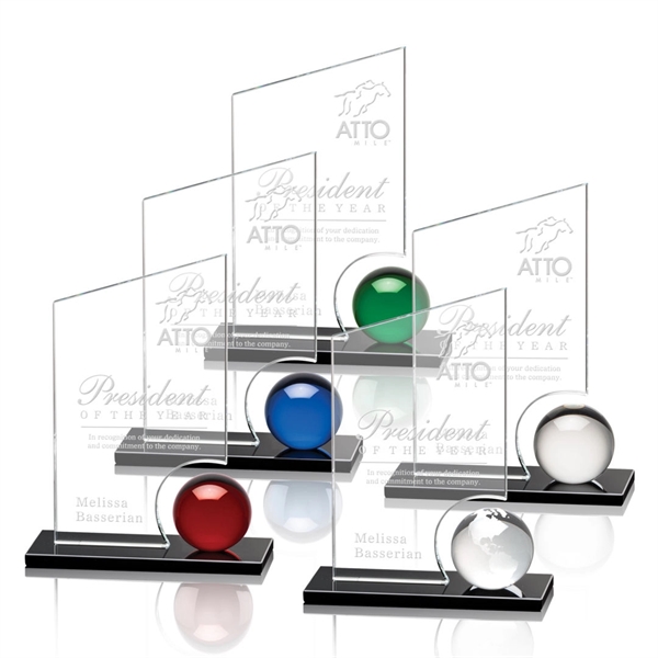 A gleaming crystal orb is mounted to our black optical crystal... from ASI 84592 St Regis Group / St Regis