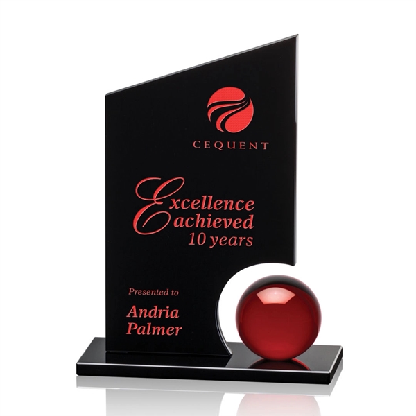 A gleaming crystal orb is mounted to our black optical crystal... from ASI 84592 St Regis Group / St Regis