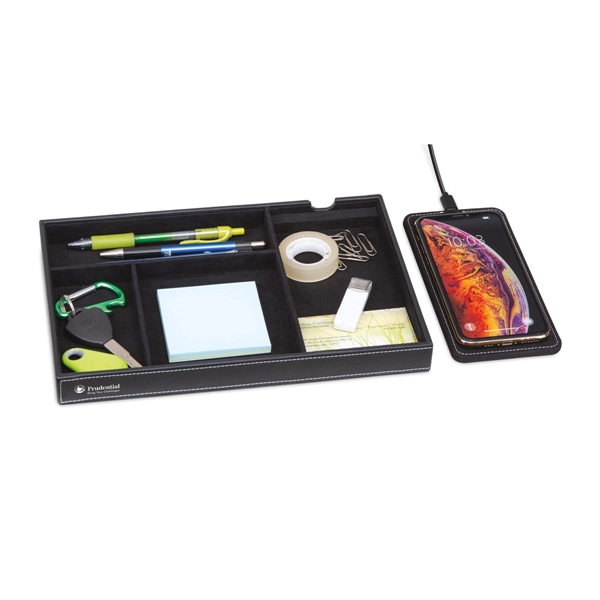 Truman wireless charging accessory tray with anti-slip rubber feet and an... from ASI 56070 Gemline / Gemline®