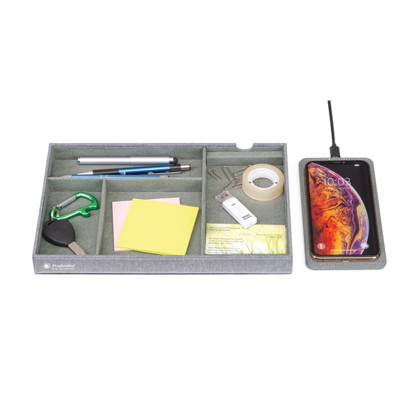 Truman wireless charging accessory tray with anti-slip rubber feet and an... from ASI 56070 Gemline / Gemline®