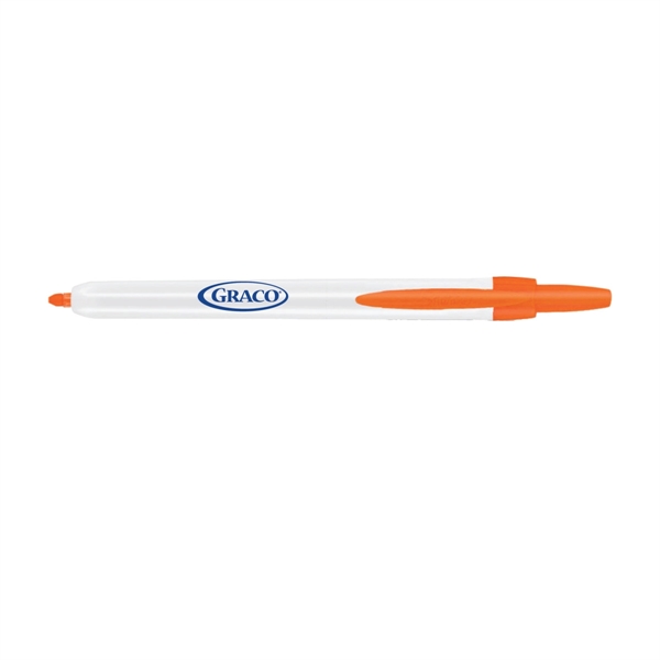Retractable Sharpie® highlighter RT with a white barrel and color-matching trim.... from ASI 56070 Gemline / Gemline®