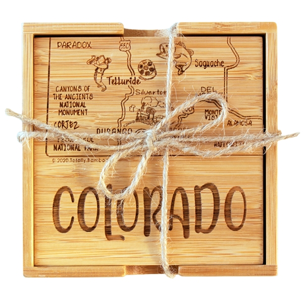 4 piece puzzle bamboo coaster with storage case. Lightweight, durable and... from ASI 91565 Totally Bamboo