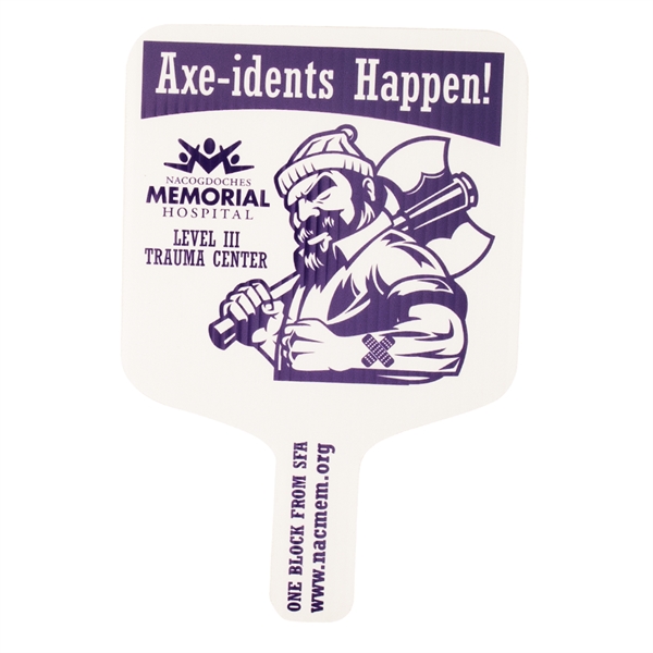 Weather resistant hand fan, made of corrugated plastic, approximately 8" x... from ASI 54322 FireSprint Printing / Pepco Poms