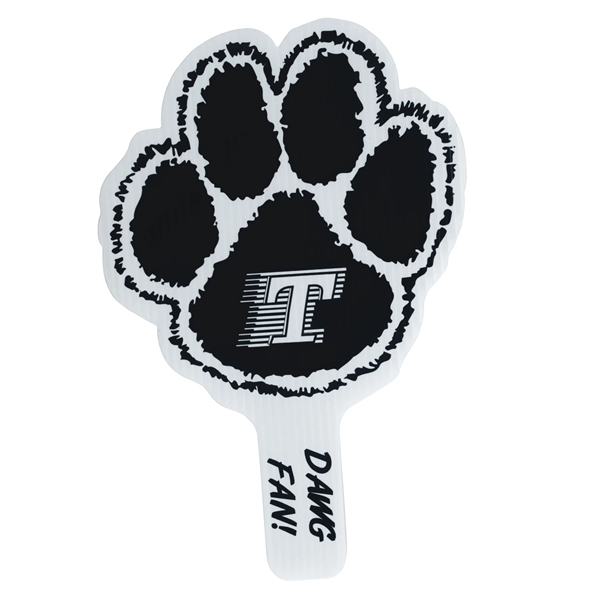 Weather resistant hand fan, made of corrugated plastic, approximately 8" x... from ASI 54322 FireSprint Printing / Pepco Poms