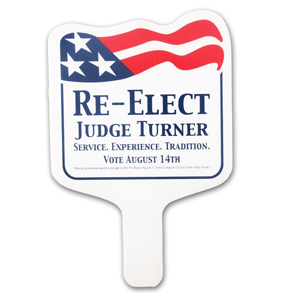 Weather resistant hand fan, made of corrugated plastic, approximately 8" x... from ASI 54322 FireSprint Printing / Pepco Poms