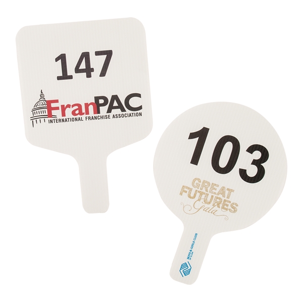 Die Cut hand fans with a full color imprint.... from ASI 77280 Pepco Poms