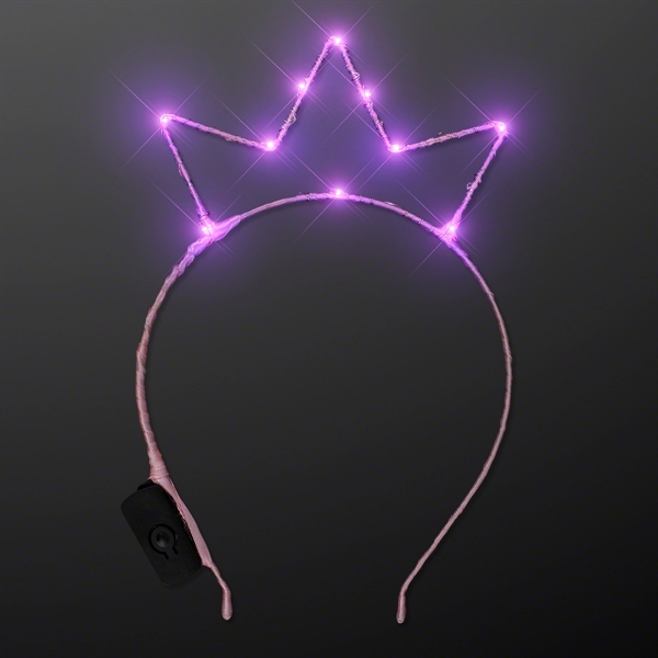 Pink LED starlight Crown Princess Tiara; Blank Pricing... from ASI 34194 ALightPromos