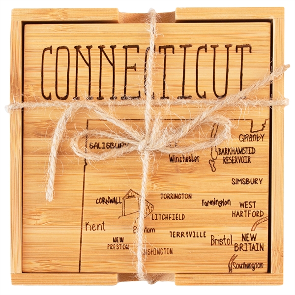 4 piece puzzle bamboo coaster with storage case. Lightweight, durable and... from ASI 91565 Totally Bamboo