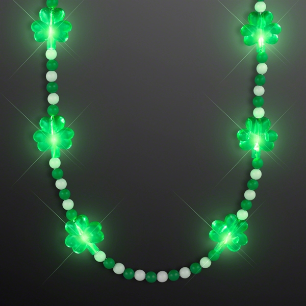Pretty Light Up Shamrock Bead Necklace; Blank Pricing... from ASI 34194 ALightPromos