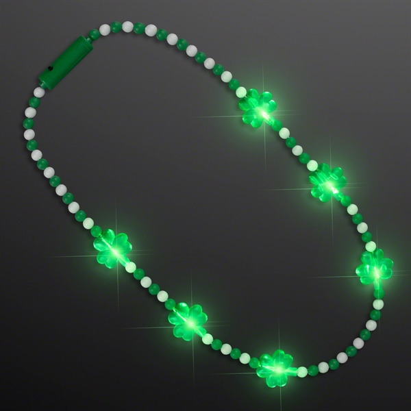 Pretty Light Up Shamrock Bead Necklace; Blank Pricing... from ASI 34194 ALightPromos