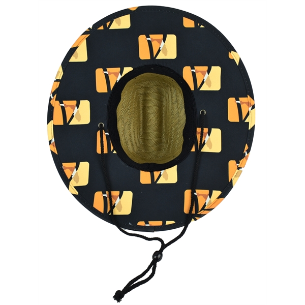 Custom Straw Hat with Custom patch and Custom graphic under the... from ASI 72657 Active Life Promo / Apres Ski Active Life Promo