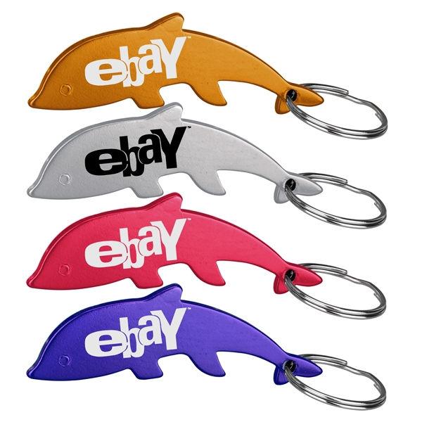 Dolphin Shaped Bottle Opener Keychain Key Holder... from ASI 74585 Nu Promo International / Nu Promo Line