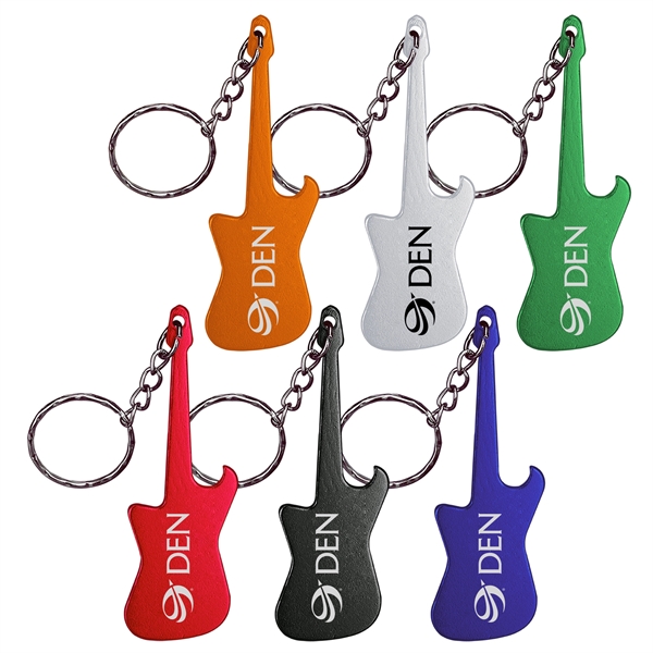 Guitar Shaped Bottle Opener Keychain Key Holder... from ASI 74585 Nu Promo International / Nu Promo Line