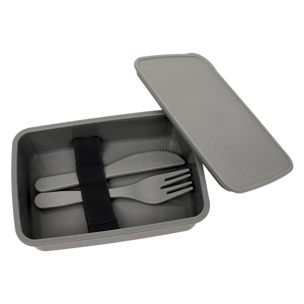 Utensil set with a fork, knife, and straw inside of a... from ASI 61125 Hit Promotional Products / Hit®