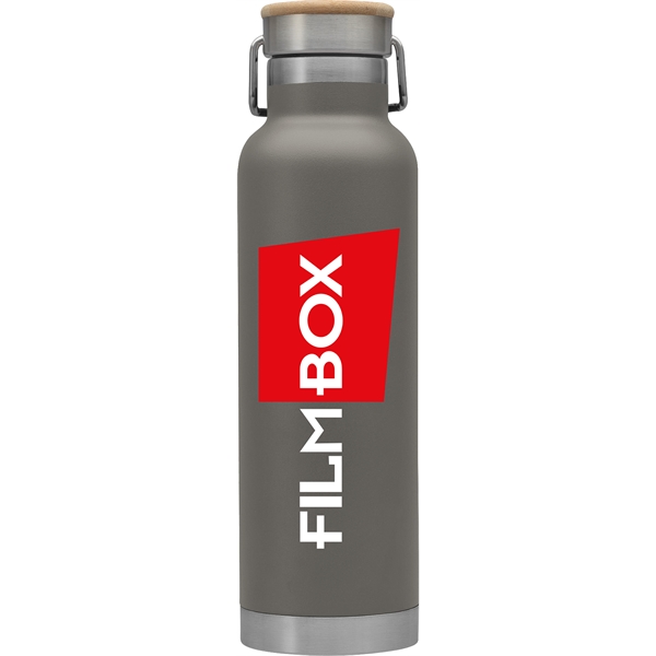 22 oz. powder coated stainless steel tumbler with twist on/off bamboo... from ASI 71920 Moderne Glass Company Inc / Glass America® MB Works Premium Line