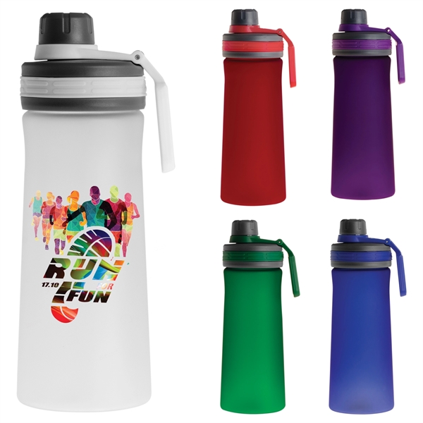 27 oz. plastic water bottle with a twist on/off swivel lid... from ASI 71920 Moderne Glass Company Inc / Glass America®