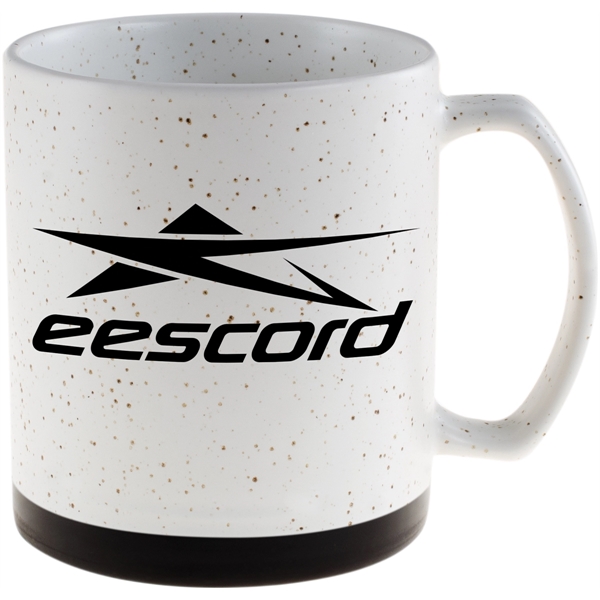 20 oz. ceramic mug with a retro speckle design and black... from ASI 71920 Moderne Glass Company Inc / Glass America®