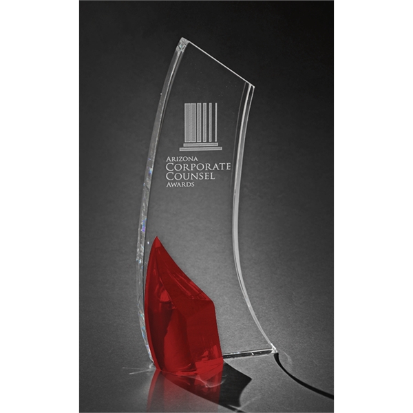 9.5" x 3.5" award made of optical crystal with a beautifully... from ASI 71920 Moderne Glass Company Inc / Glass America®