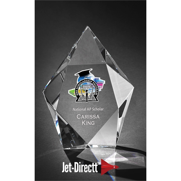 8" x 5.75" optical crystal award with a beveled diamond shape.... from ASI 71920 Moderne Glass Company Inc / Glass America®