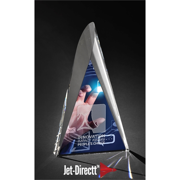 Award made of optical crystal measuring 8.75" x 5" and fashioned... from ASI 71920 Moderne Glass Company Inc / Glass America®