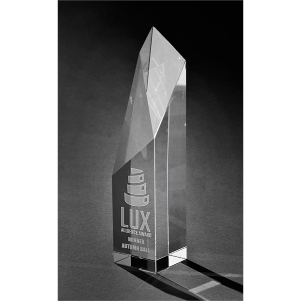 10" x 2.25" optical crystal award with multiple etching locations.... from ASI 71920 Moderne Glass Company Inc / Glass America®