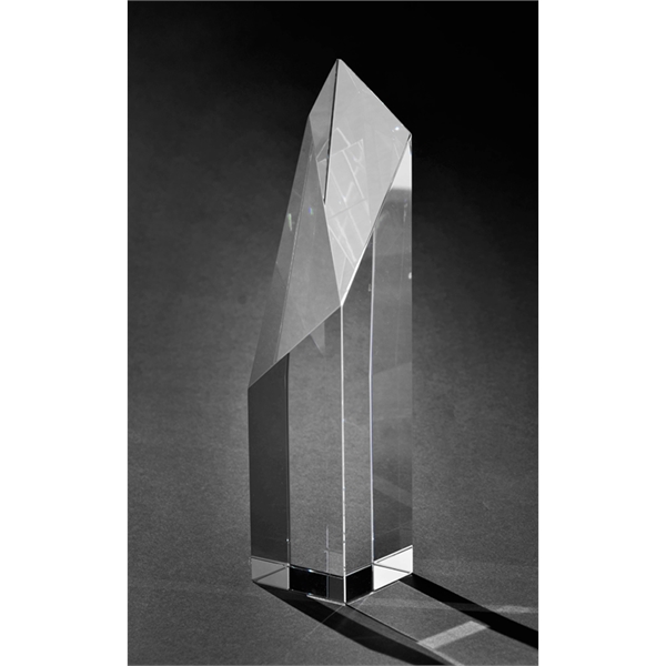10" x 2.25" optical crystal award with multiple etching locations.... from ASI 71920 Moderne Glass Company Inc / Glass America®