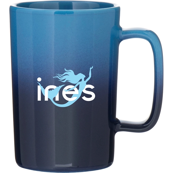 14 oz ceramic mug with glossy ombre gradient exterior and glossy... from ASI 51197 ETS Express, LLC