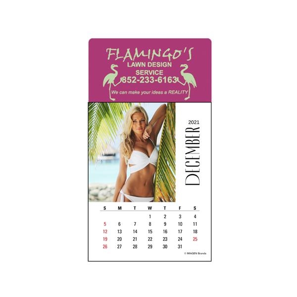 13-month Press-N-Stick Sunshine Girls header calendar with a different female model... from ASI 93990 IMAGEN Brands