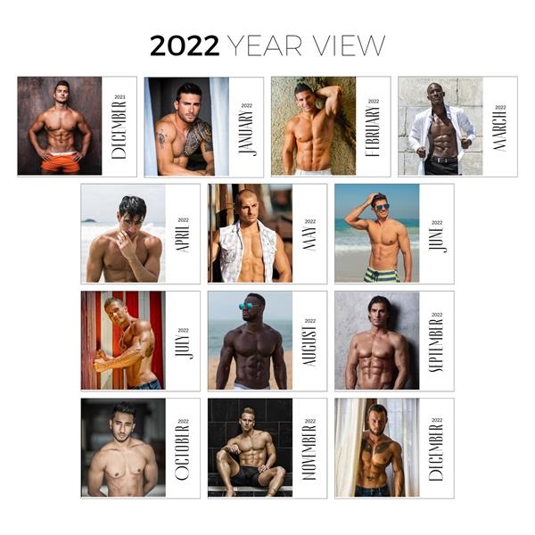 Twelve month calendar pad with provocative photographs of men.... from ASI 93990 IMAGEN Brands