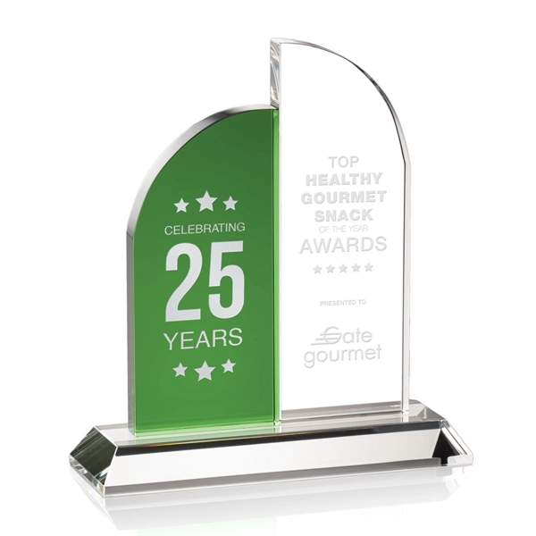 Bassett award connects two tablets of optical crystal, one in clear... from ASI 84592 St Regis Group / St Regis