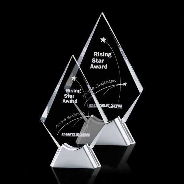 Starfire diamond shaped award with a complimenting aluminum base.... from ASI 84592 St Regis Group / St Regis