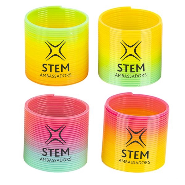 1.5" rainbow-colored round spring toy.... from ASI 63549 Jornik Manufacturing Corp / Jornik