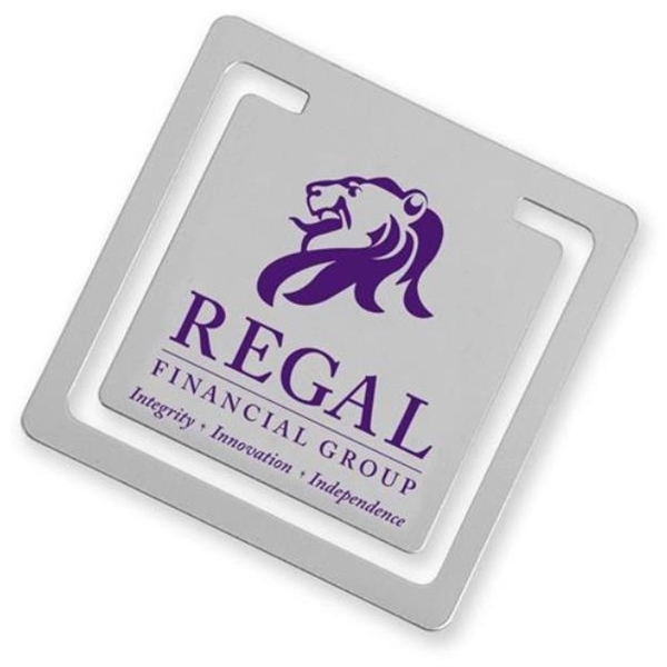 Square shape silk screened bookmark clip.... from ASI 68760 Marken Industries / Marken Superb Case Superb Superb Line