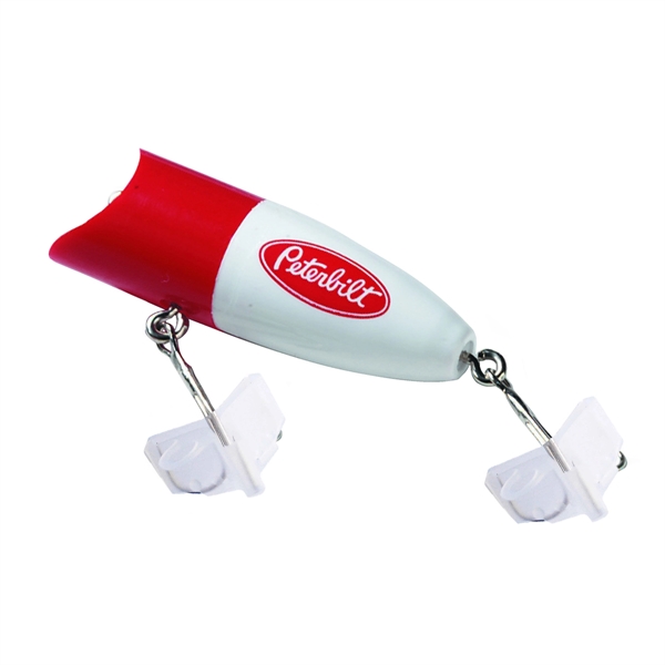 Hot Shot(TM) 2.5" red and white fishing lure with reusable hook... from ASI 63549 Jornik Manufacturing Corp / Jornik