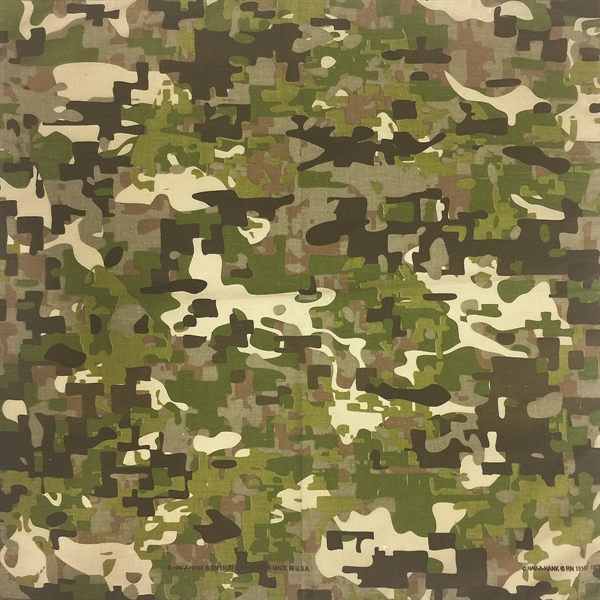 22" x 22" camouflage bandanna made of 100% cotton with rolled... from ASI 44020 Bandanna Promotions By CARO-LINE / Bandanna Promotions