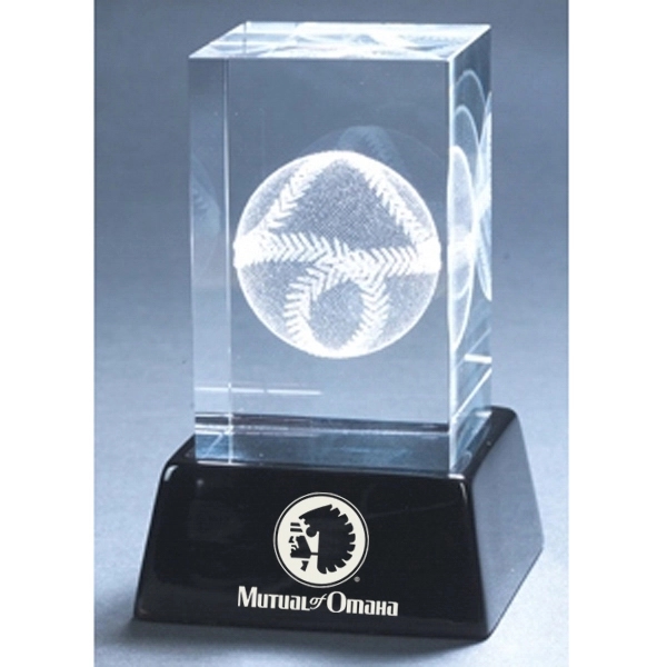 Crystal baseball sculpture with a 3-D image of a baseball; 2"... from ASI 73010 Natico Originals Inc / Natico Originals
