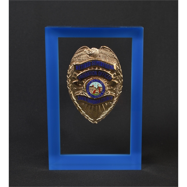 5 1/2" x 7" x 7/8" embedment award made of acrylic... from ASI 45430 Clear Image Inc / Clear Image