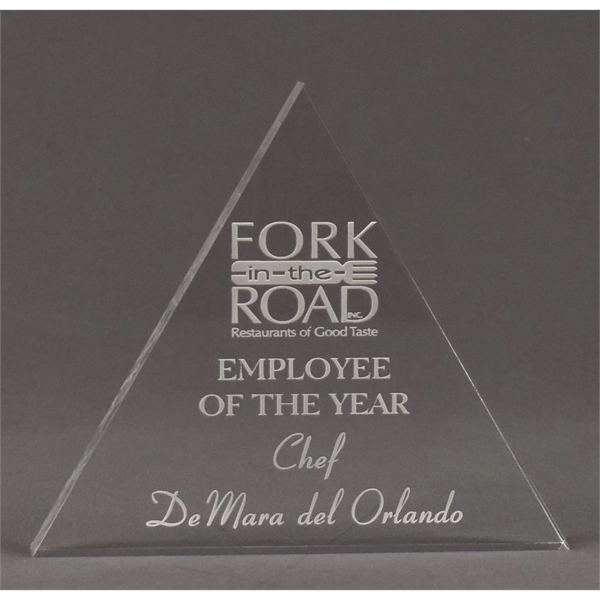 Triangle shaped acrylic award, available in three sizes.... from ASI 45430 Clear Image Inc / Clear Image