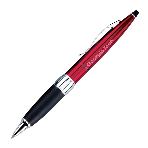 Metal twist-action pen with a metallic colored barrel, soft rubber grip,... from ASI 68190 Lungsal / Lungsal