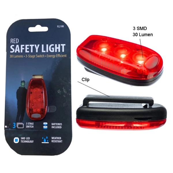 30 Lumen/3 SMD Bulb Blue or Red Safety Light W/Clip, Weather... from ASI 36988 Artek USA Inc