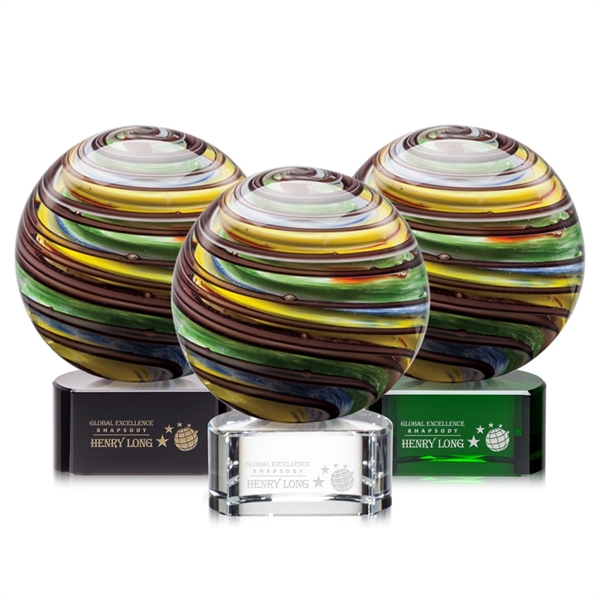 Hand blown art glass award, 3 1/2" High, on a clear,... from ASI 84592 St Regis Group / St Regis