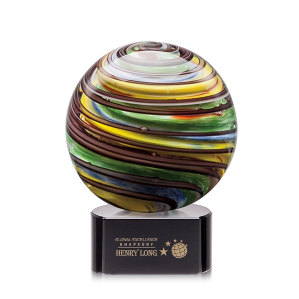 Hand blown art glass award, 3 1/2" High, on a clear,... from ASI 84592 St Regis Group / St Regis