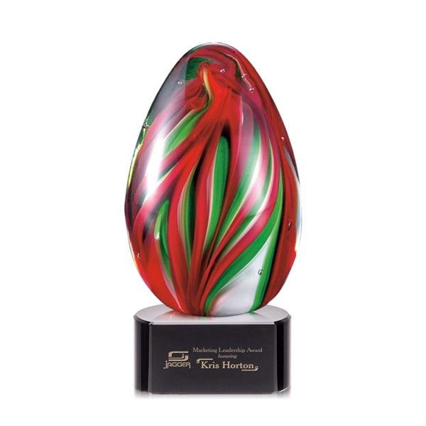 Hand blown art glass award, 5" High, on a clear, green,... from ASI 84592 St Regis Group / St Regis