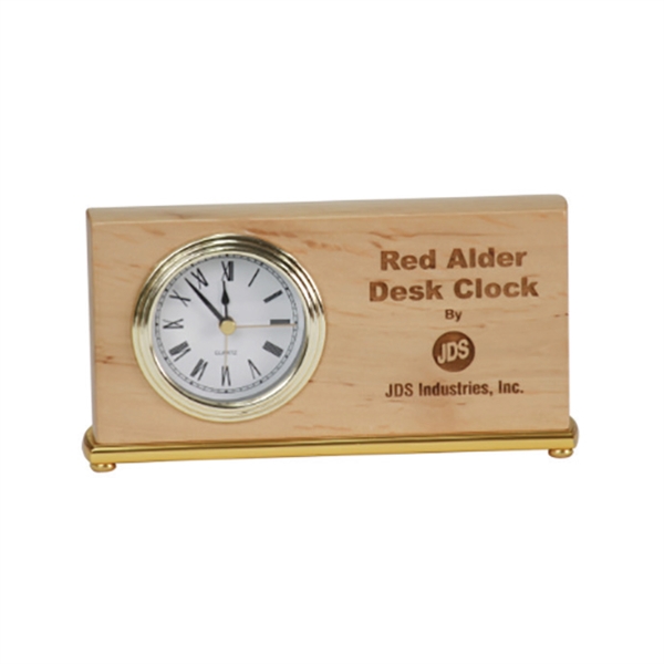 4" x 7.5" laser engraved red alder rectangle clock.... from ASI 92531 Unique Custom Products / UCP