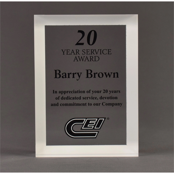 5"W x 7"L cast acrylic rectangle frame with solid color border.... from ASI 45430 Clear Image Inc