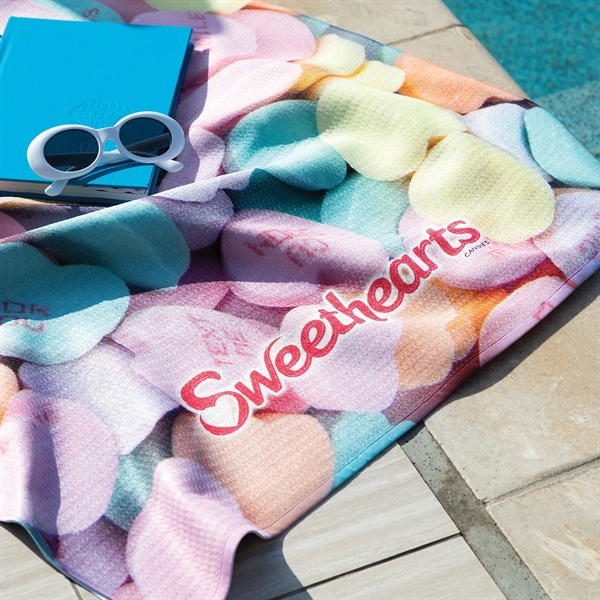 30" x 60" microfiber polyester beach towel with waffle texture.... from ASI 90913 Terry Town