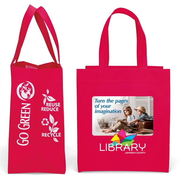 Non-Woven Polypropylene Tote with eco-friendly messages on the gussets.... from ASI 37940 Bag Makers Inc