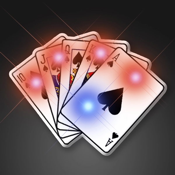 Blank or Imprinted. Royal Flush blinking light pins with military clutch.... from ASI 34194 ALightPromos / Alight Promotional Products