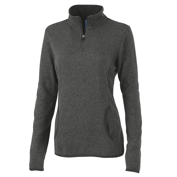 Women's princess seam pullover made from 100% polyester heathered fleece.... from ASI 44620 Charles River Apparel