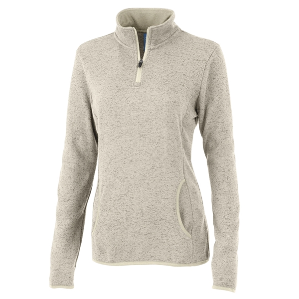 Women's princess seam pullover made from 100% polyester heathered fleece.... from ASI 44620 Charles River Apparel